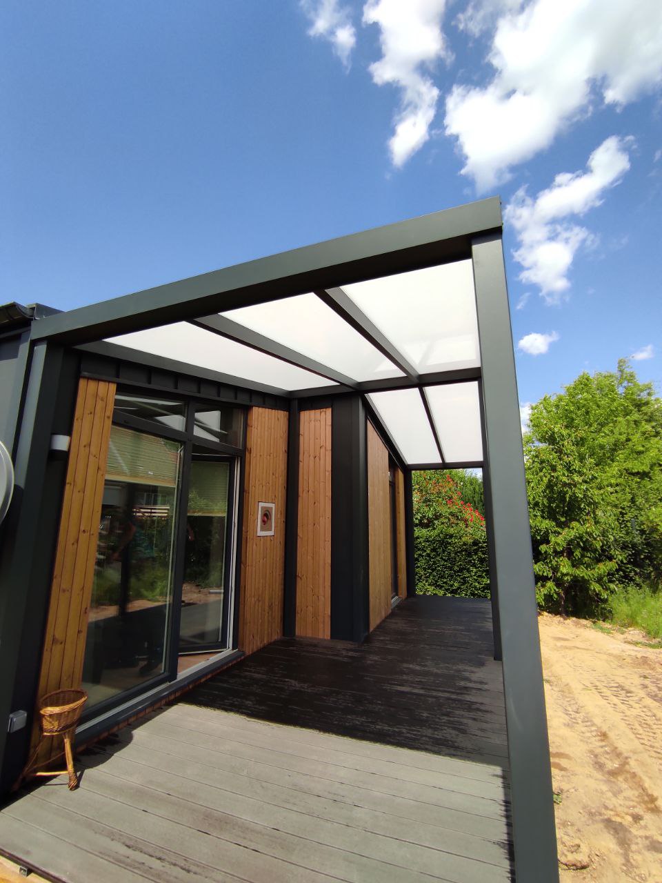 Cozy winter garden with panoramic windows